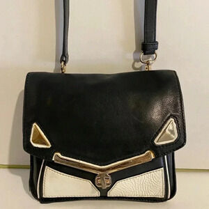 Botkier Black/ navy/ white leather crossbody bag